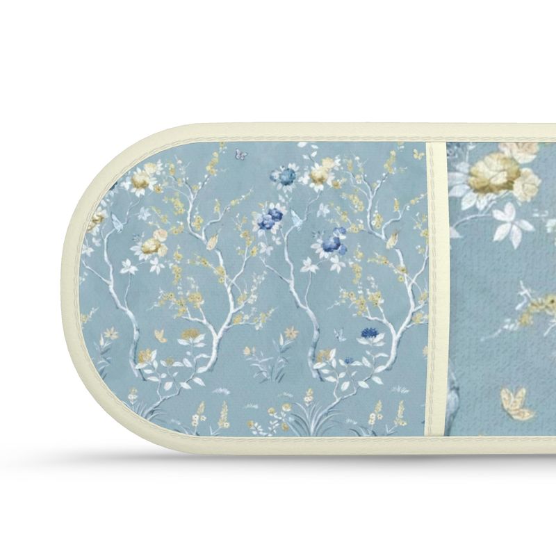 Charming Blue Floral Double Oven Gloves for Baking and Cooking