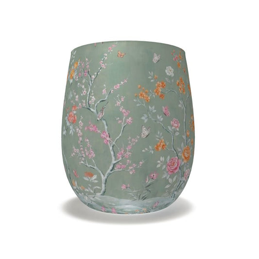 Chic Soft Green Floral Water Glass - Perfect for Any Occasion