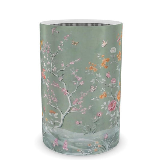 Soft Green Floral Wine Cooler - Elegant Drink Chiller for Home Decor