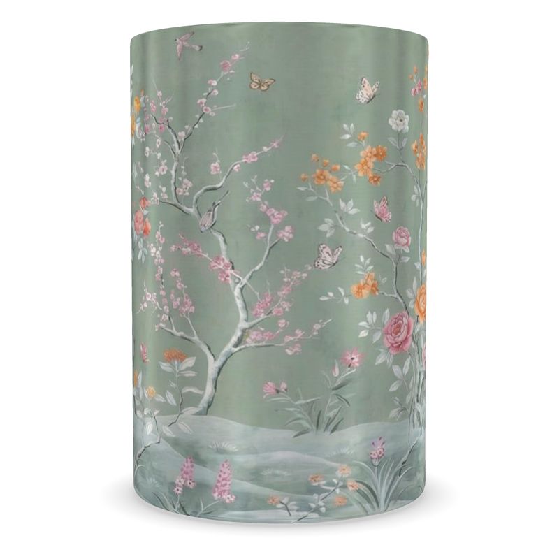 Soft Green Floral Wine Cooler - Elegant Drink Chiller for Home Decor