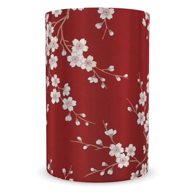 Red Cherry Blossom Wine Cooler - Elegant Floral Drink Chiller