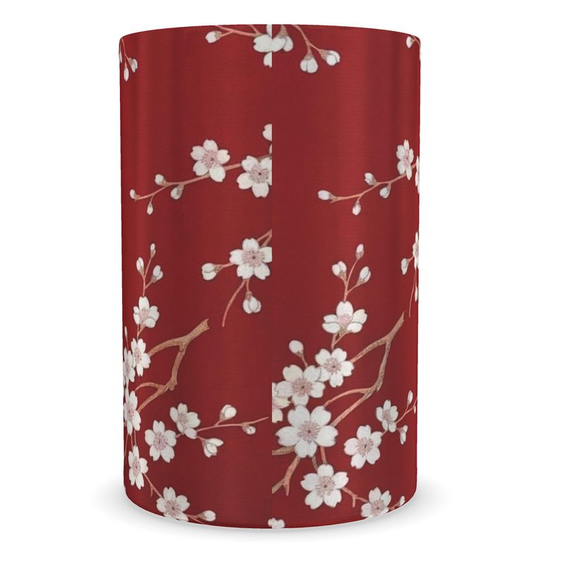 Red Cherry Blossom Wine Cooler - Elegant Floral Drink Chiller