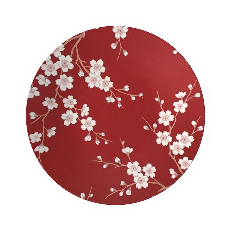 Ceramic Red Cherry Blossom Bowl – Elegant Serving Dish