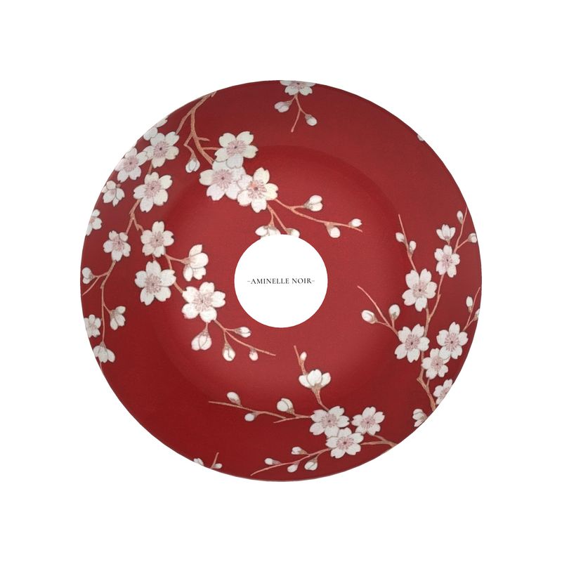 Ceramic Red Cherry Blossom Bowl – Elegant Serving Dish