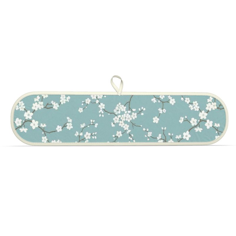Cherry Blossom Double Oven Gloves in Blue - Stylish Kitchen Essential