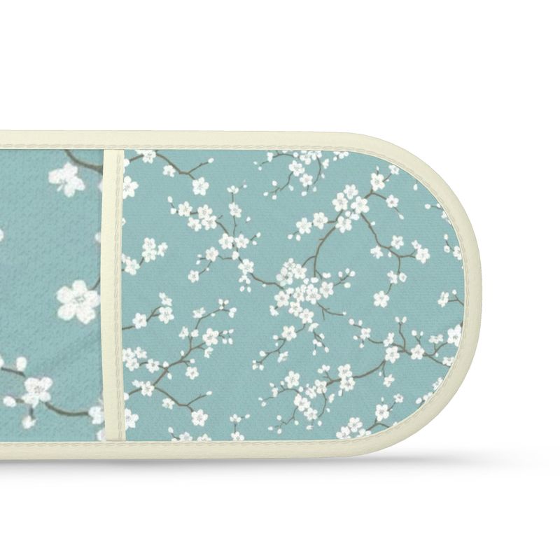 Cherry Blossom Double Oven Gloves in Blue - Stylish Kitchen Essential