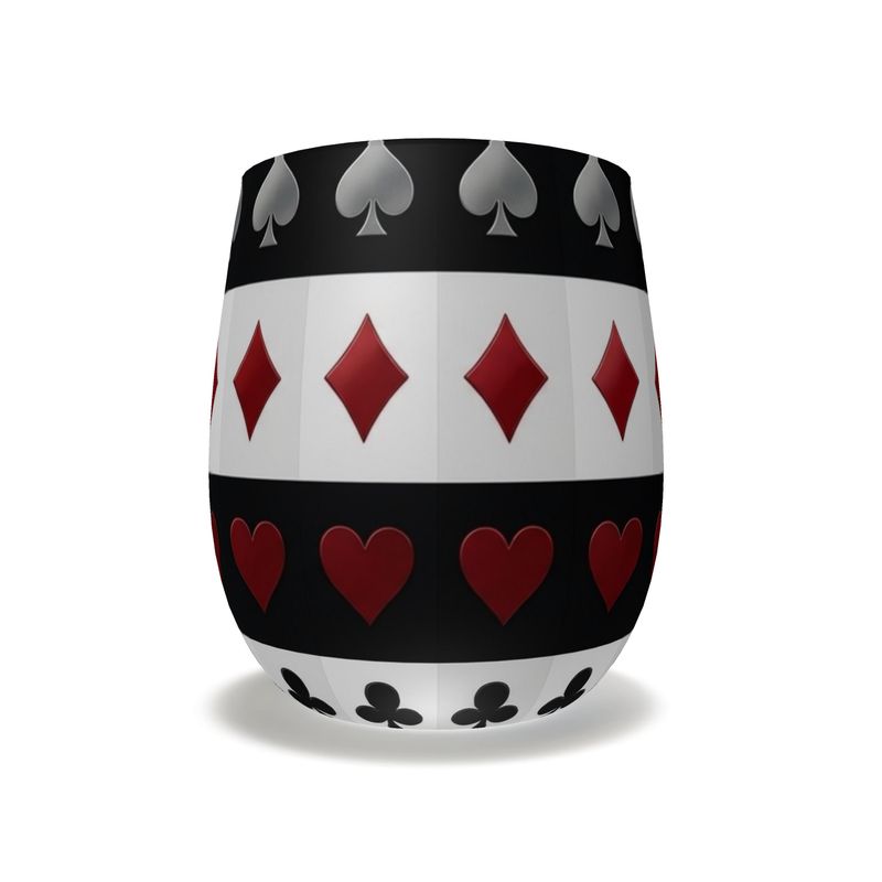 Elegant Playing Card & Crystal Water Glass for Game Nights