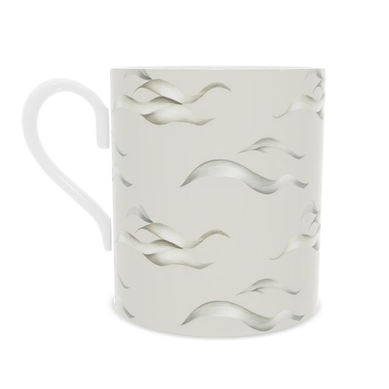 Cloud Dancer Fine Bone China Mug - Elegant Coffee Cup Gift