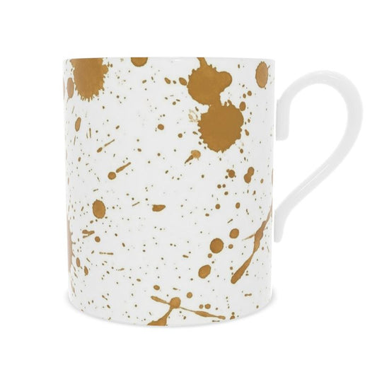Amber Ink Fine Bone China Mug – Elegant Ceramic Coffee Cup