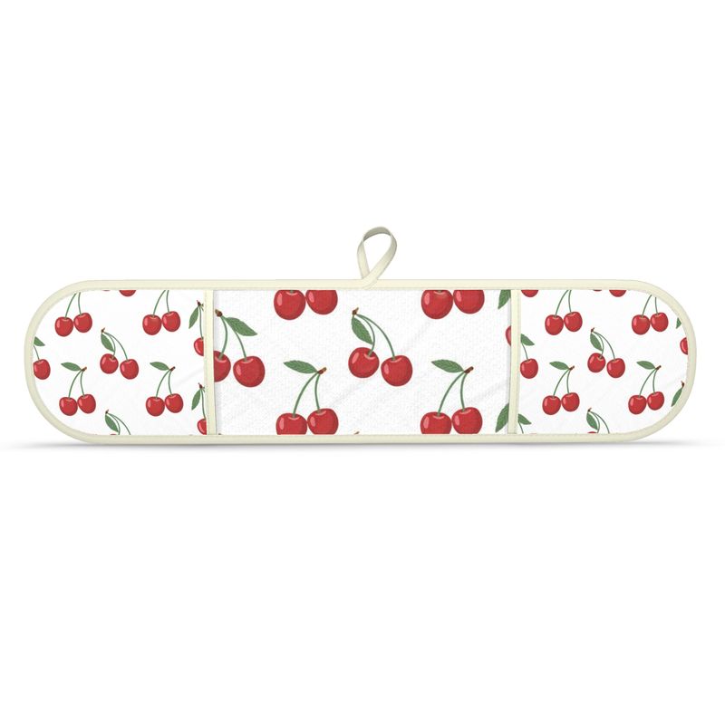 Chic Mediterranean Cherries Double Oven Gloves for Cooking & Baking