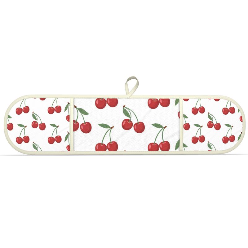 Chic Mediterranean Cherries Double Oven Gloves for Cooking & Baking