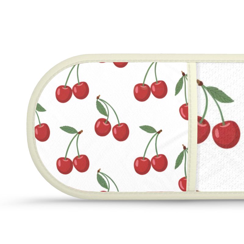 Chic Mediterranean Cherries Double Oven Gloves for Cooking & Baking