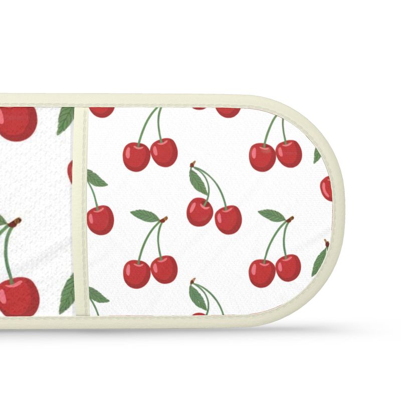 Chic Mediterranean Cherries Double Oven Gloves for Cooking & Baking