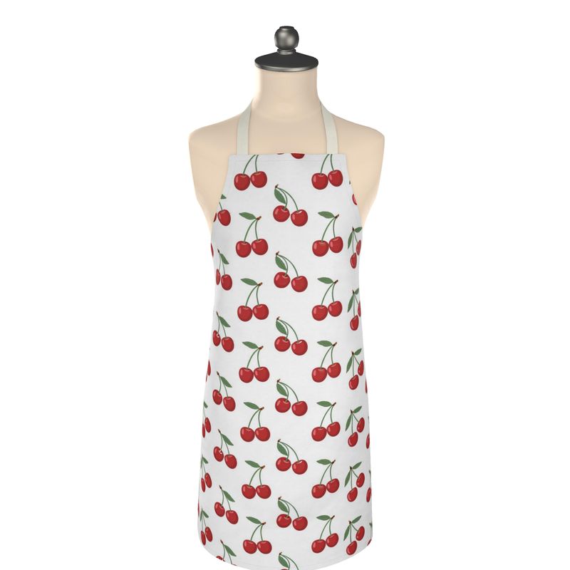 Charming Mediterranean Cherries Apron | Stylish Kitchen Wear