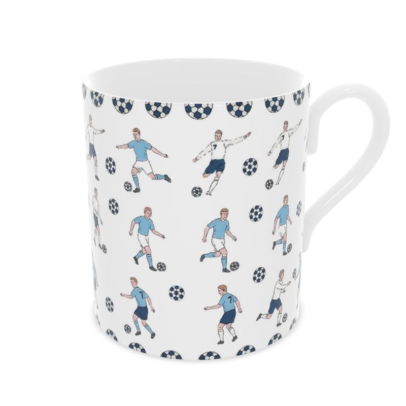 Elegant Football Fine Bone China Mug - Perfect Gift for Fans