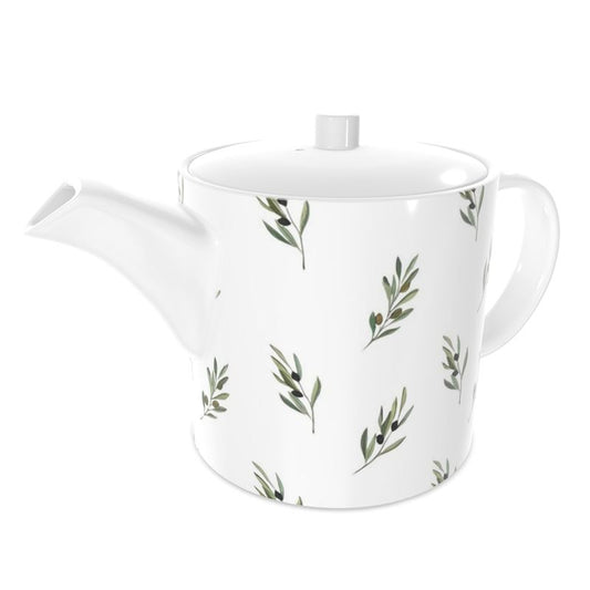 Charming Mediterranean Olive Bone China Tea Pot for Tea Lovers