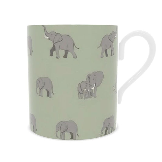 Handcrafted Savannah Elephant Bone China Mug - Perfect Gift for Animal Lovers