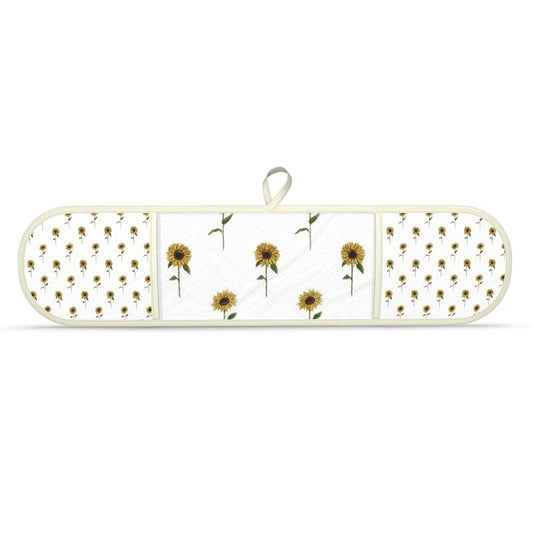 Sunflowers Oven Gloves | Double Mitts for Baking | Rustic Floral Kitchen Decor