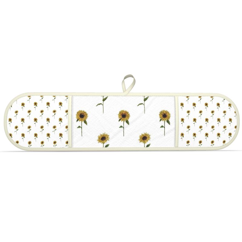 Sunflowers Oven Gloves | Double Mitts for Baking | Rustic Floral Kitchen Decor