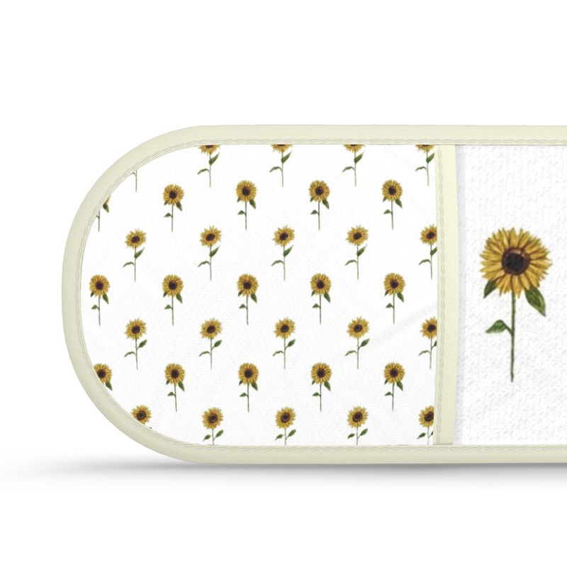Sunflowers Oven Gloves | Double Mitts for Baking | Rustic Floral Kitchen Decor