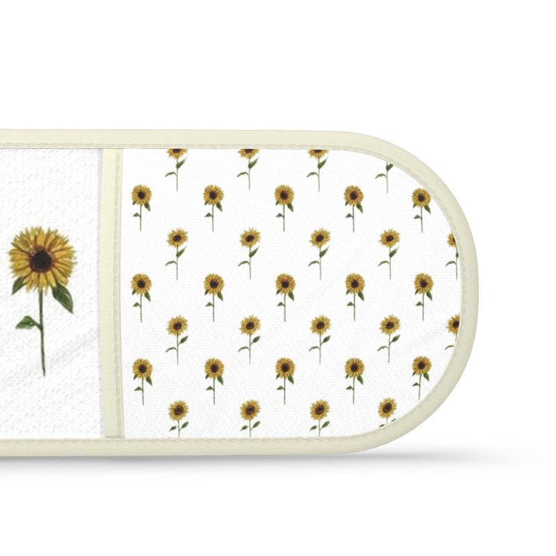 Sunflowers Oven Gloves | Double Mitts for Baking | Rustic Floral Kitchen Decor