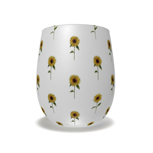Sunflower Crystal Water Glass - Floral Drinkware for Home Decor