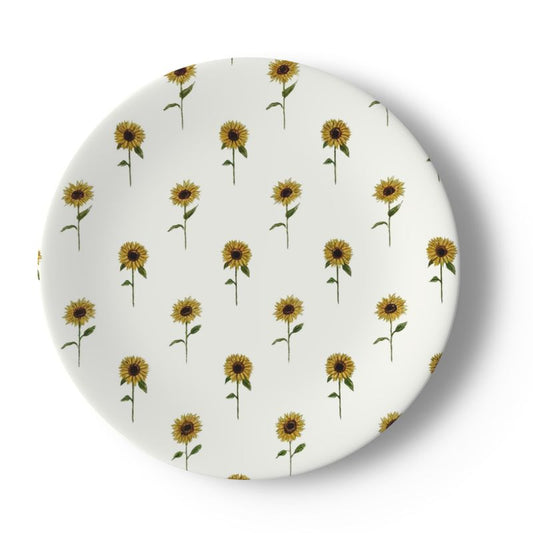 Sunflowers Design Bone China Plate - Perfect for Dining & Decor