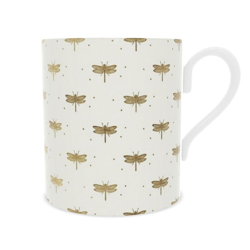 Dragonfly Fine Bone China Mug - Elegant Gift for Nature Lovers