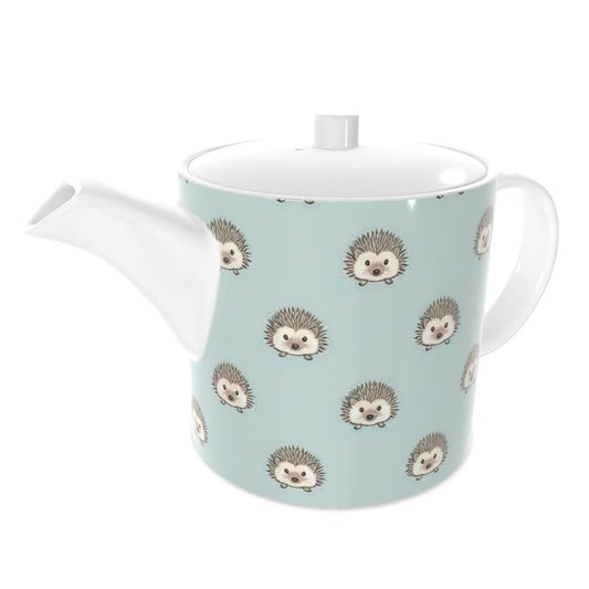 Elegant Bone China Tea Pot with Woodland Hedgehog Design