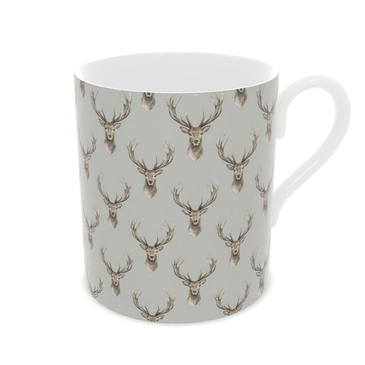 Highland Stag Fine Bone China Mug - Elegant Wildlife Inspired Drinkware