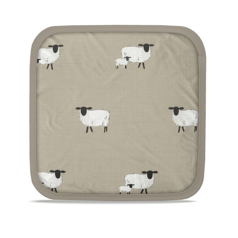 Charming Country Sheep Pair of Pot Grabs for Rustic Kitchens