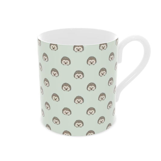 Fine Bone China Mug | Country Hedgehog Design in Soft Green