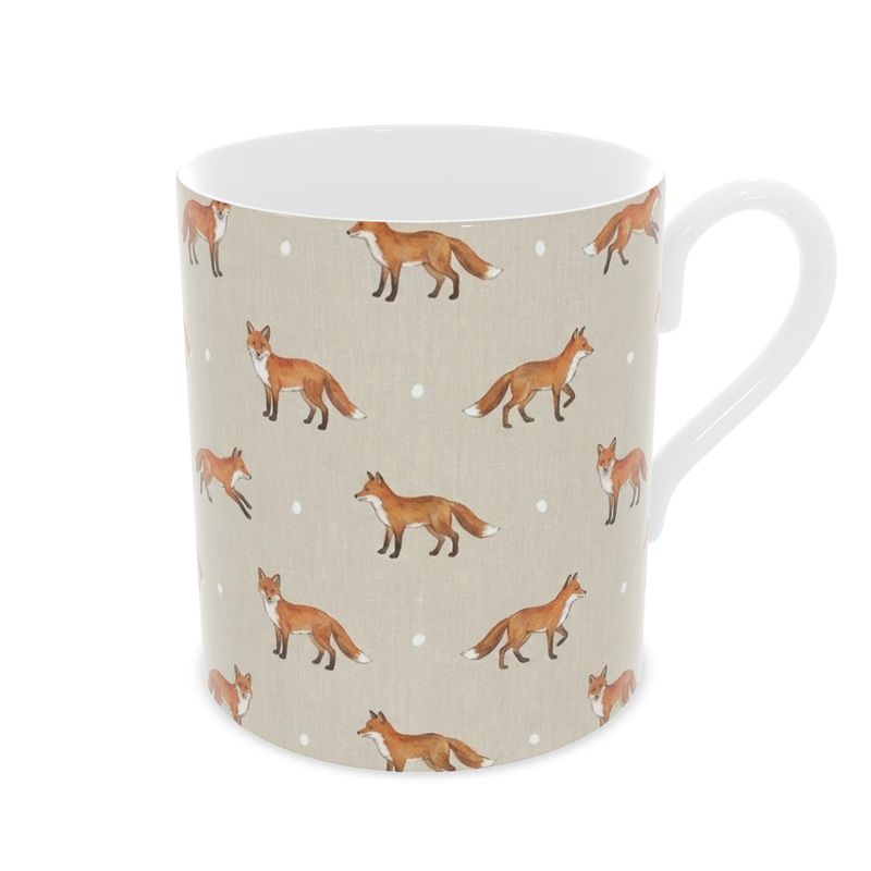 Country Foxes Fine Bone China Mug - Unique Rustic Tableware