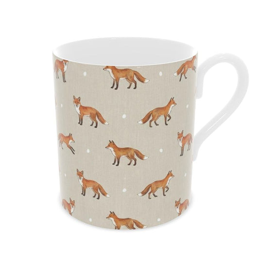 Country Foxes Fine Bone China Mug - Unique Rustic Tableware