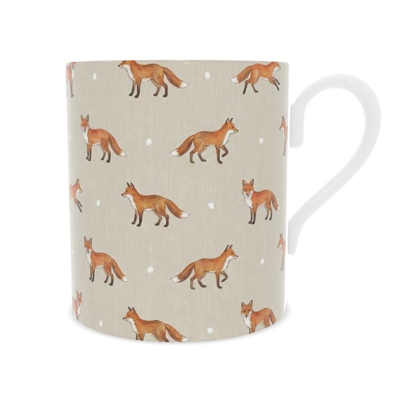 Country Foxes Fine Bone China Mug - Unique Rustic Tableware