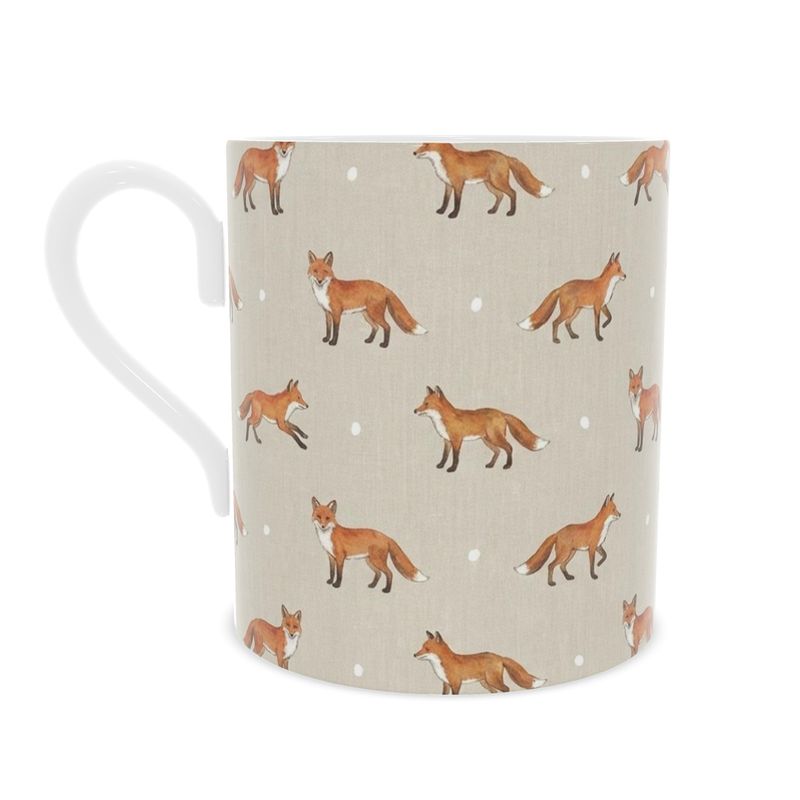 Country Foxes Fine Bone China Mug - Unique Rustic Tableware