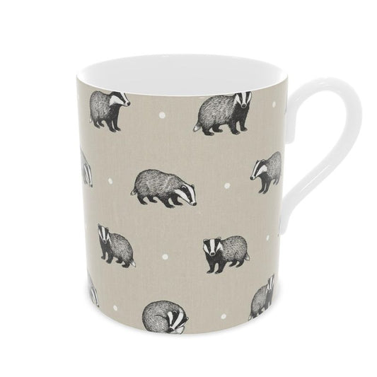 Elegant Badger Design Fine Bone China Mug - Country Cottage Style