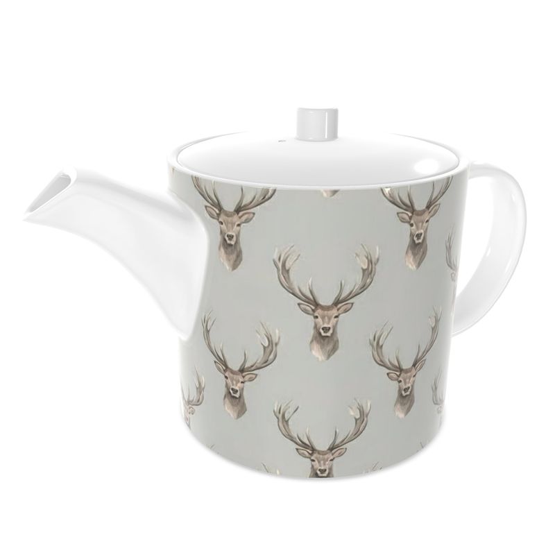 Highland Stag Fine Bone China Tea Pot – Elegant Teapot for Tea Lovers