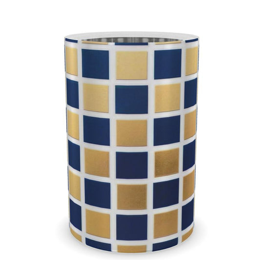 Chic Capri Blue Gold Geometric Wine Cooler for Parties