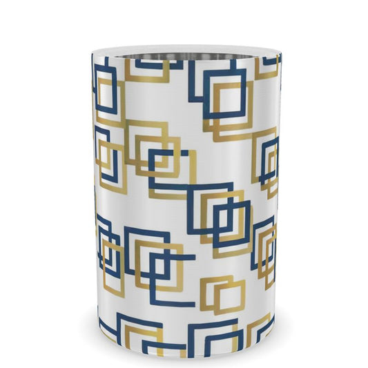Capri Blue & Gold Geometric Wine Cooler - Stylish Barware