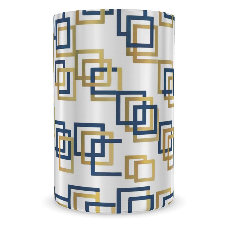 Capri Blue & Gold Geometric Wine Cooler - Stylish Barware