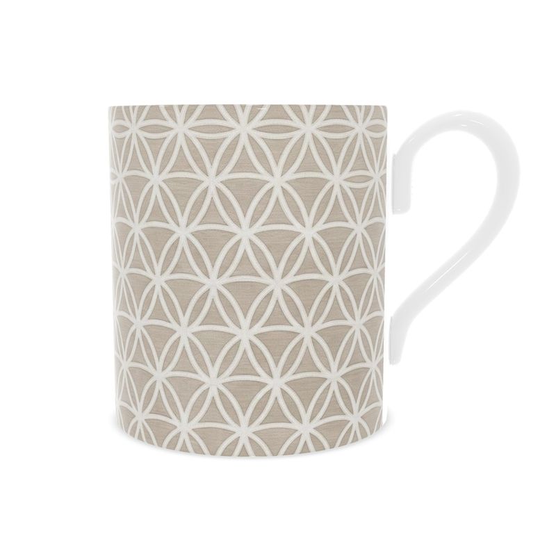 Elegant Siena Geometric Mug - Fine Bone China Coffee Cup