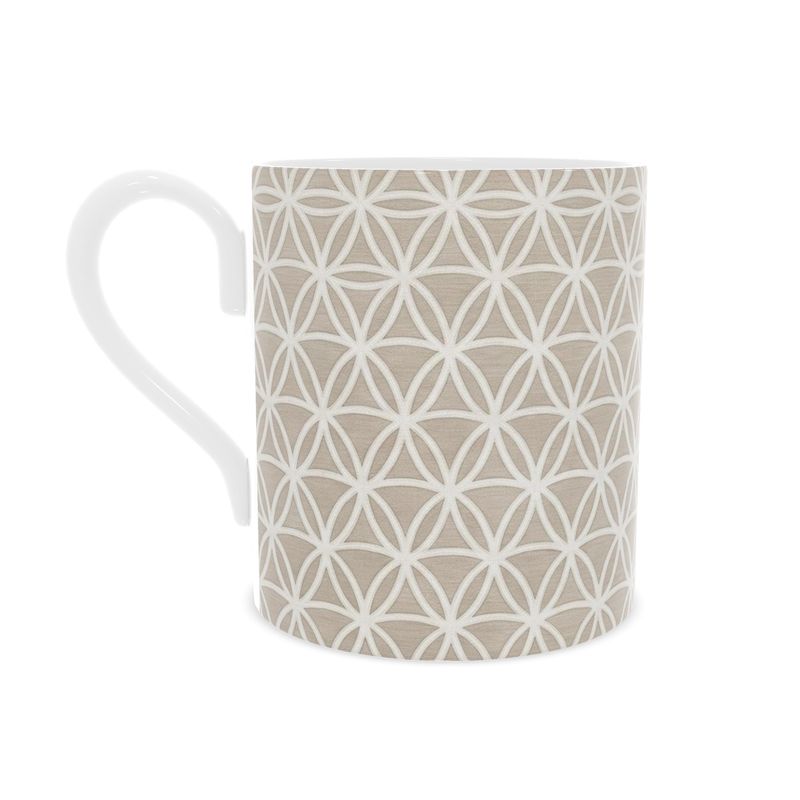 Elegant Siena Geometric Mug - Fine Bone China Coffee Cup
