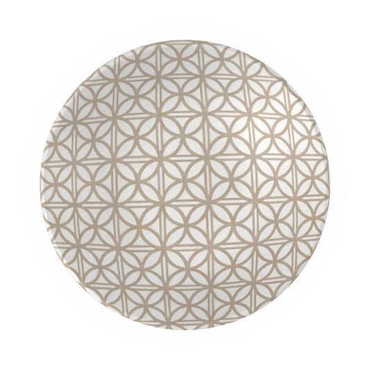 Elegant Siena Taupe and White Geometric Bowl for Stylish Interiors