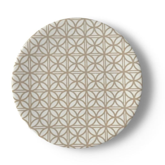 Siena Geometric Bone China Plate - Elegant Table Decor