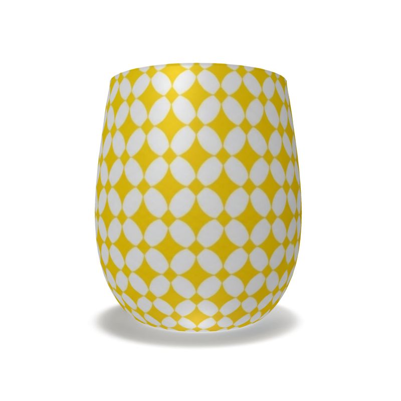 Amalfi Yellow Geometric Crystal Water Glass - Elegant Drinkware