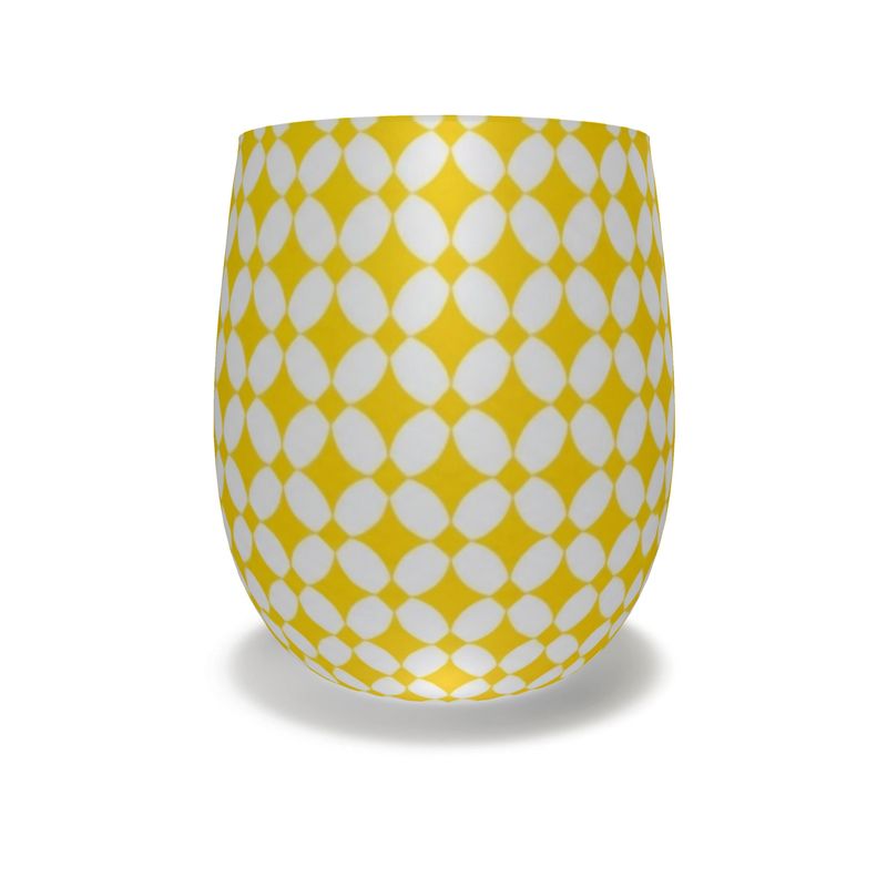 Amalfi Yellow Geometric Crystal Water Glass - Elegant Drinkware