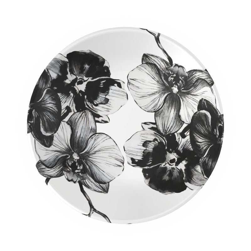 Elegant Noir Orchid Bowl - Unique Tableware Accent