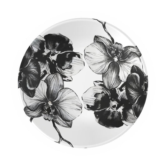 Elegant Noir Orchid Bowl - Unique Tableware Accent