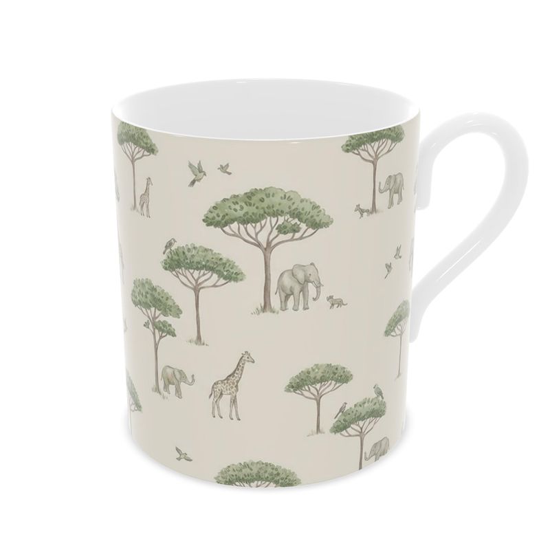 Wild Savannah Fine Bone China Mug - Elegant Safari Wildlife Design